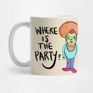 Hangry Where Is The Party Monster: Weird Funny Awkward Creature Mug